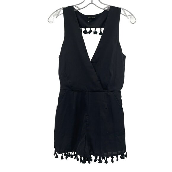 Dee Elly Womens Romper Sleeveless V-Neck Black Size Small - Picture 1 of 9